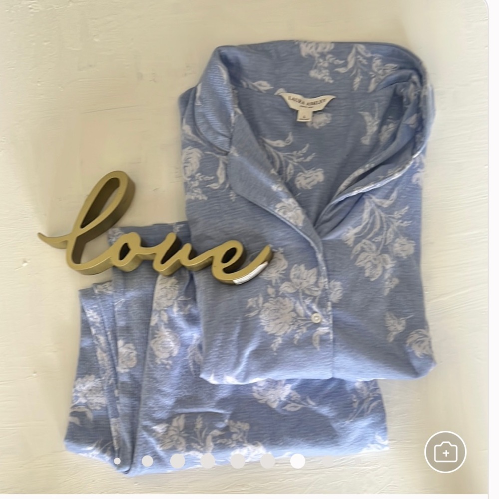 Laura Ashley Blue And White Pajama Set Intimates & Sleepwear